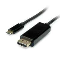 Value Adpaterkabel von USB Typ C Stecker auf DisplayPort Stecker 4K fähig schwarz 2 m