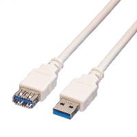 Value USB 3.1 Kabel USB Typ A Stecker/Buchse weiß 1,80 m