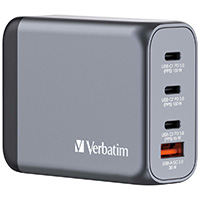 Verbatim 100W-GaN-Charger, 2x USB-C PD 100W, 1x USB-C PD 65W, 1x USB-A QC 3.0