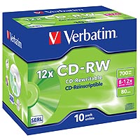 Verbatim CD-RW 80 700 MB 12x JC (10)