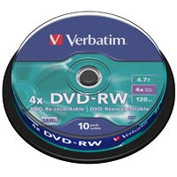 Verbatim DVD-RW 4.7 GB 4x CB (10)