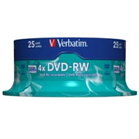 Verbatim DVD-RW 4.7 GB 4x CB (25)