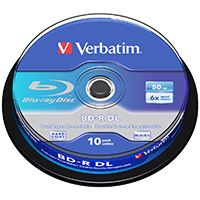 Verbatim Blu-Ray DL 50 GB 6x Recordable CB (10)