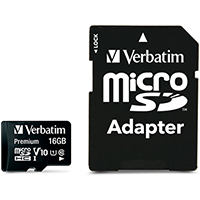Verbatim Micro SD Card 16 GB SDHC Class 10 inkl. Adapter (1)