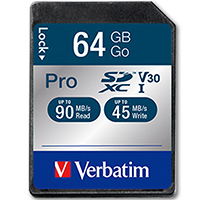 Verbatim SD Card 64 GB PRO SDXC U3 Class 10 (1)