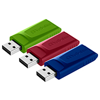 Verbatim 3x USB 2.0 Stick "Slider" 16 GB rot/blau/grün (3)