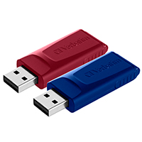 Verbatim 2x USB 2.0 Stick "Slider" 32 GB rot/blau (2)
