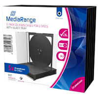 MediaRange CD-Jewelcase 10,4 mm für 2 Discs mit schwarzem Tray (5)