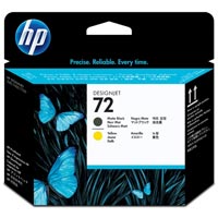 HP 72 Original Druckkopf matt schwarz und gelb Standardkapazität 1er-Pack