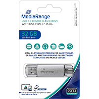 MediaRange USB 3.0 Combo-Stick mit USB-C 32 GB Aluminium (1)