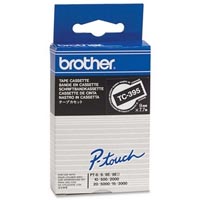 Brother P-Touch Schriftband weiß auf schwarz 7,7m x 9mm