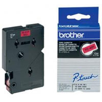Brother P-Touch Schriftband schwarz auf rot 7,7m x 12mm